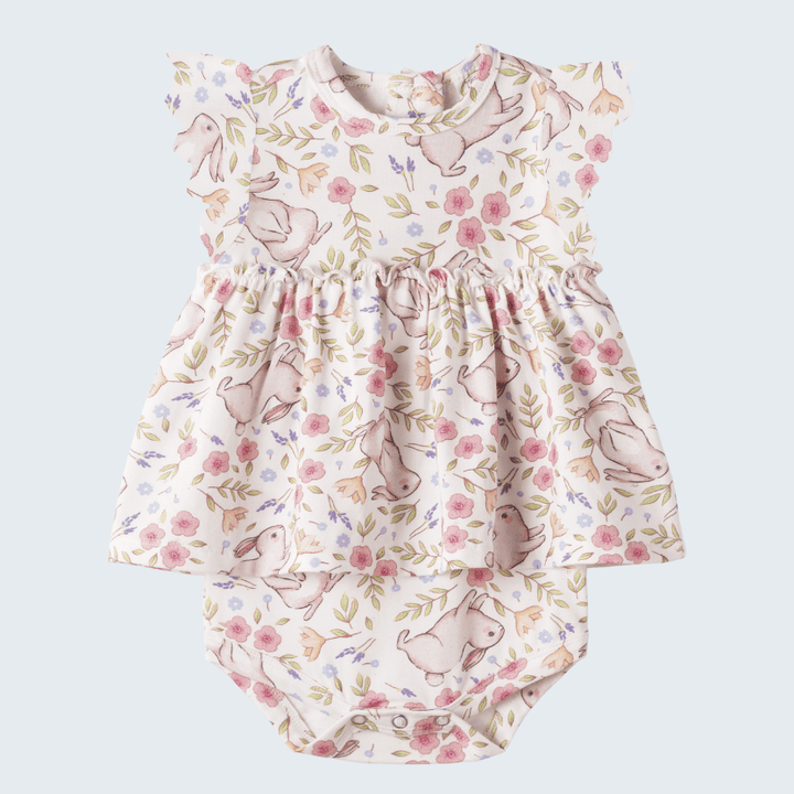 Bunny Blooms Bamboo Skirted Bodysuit