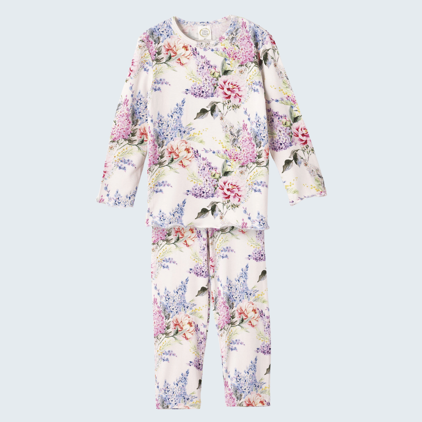 Watercolor Floral Bamboo Pajama Set