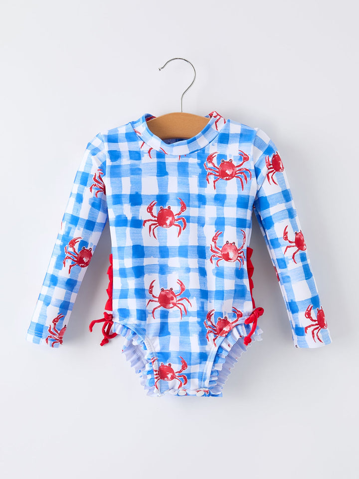 Crab Ruffle One-Piece Swimsuit