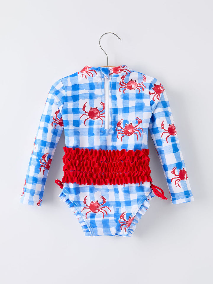 Crab Ruffle One-Piece Swimsuit