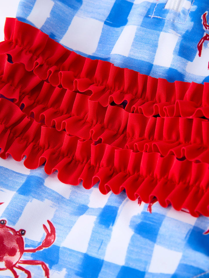 Crab Ruffle One-Piece Swimsuit