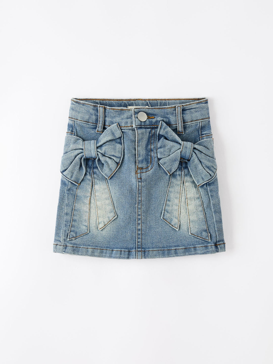 Girls denim skirt with bow details