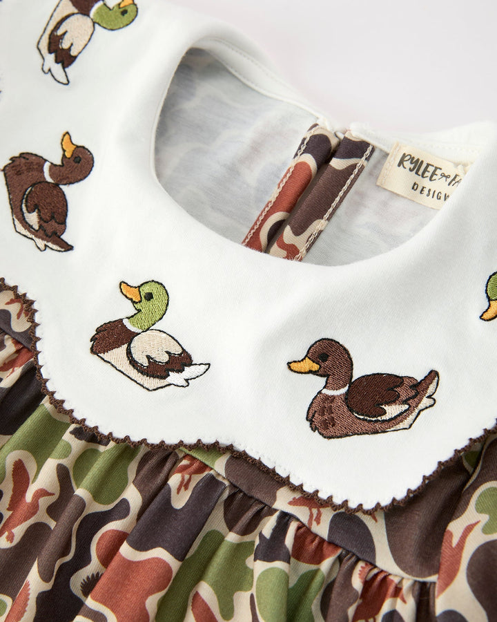 Dress with duck design and colorful dress with animal pattern