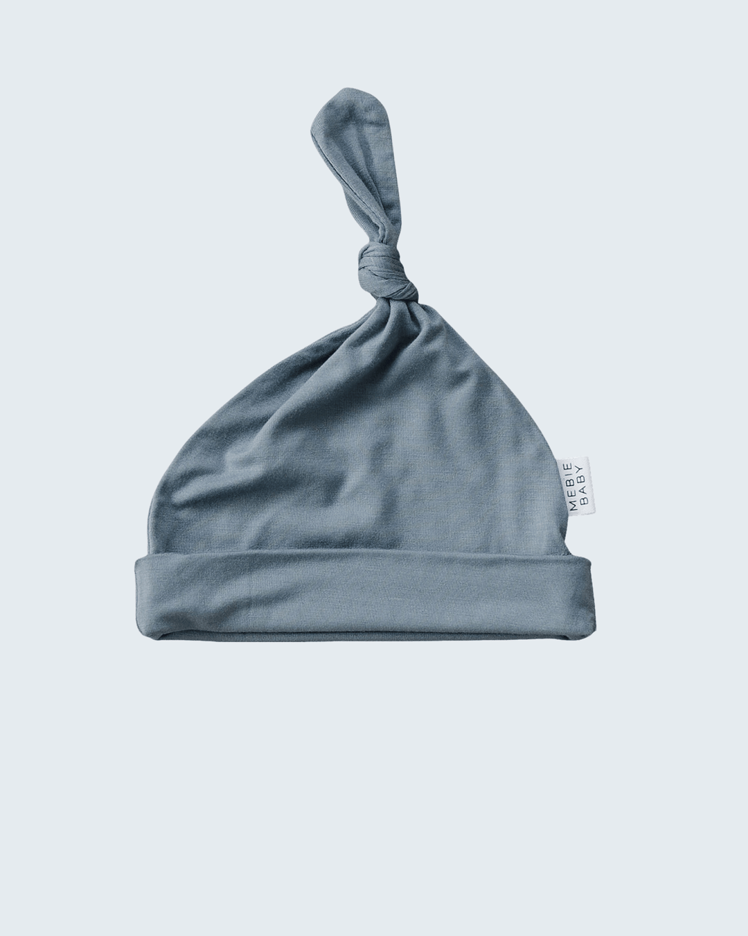 Dusty blue knot hat for newborns
