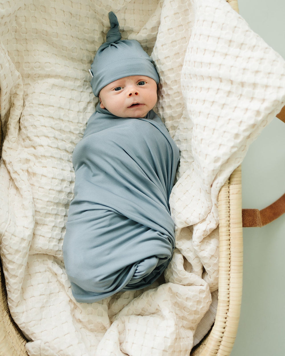 Dusty Blue Bamboo Newborn Knot Hat