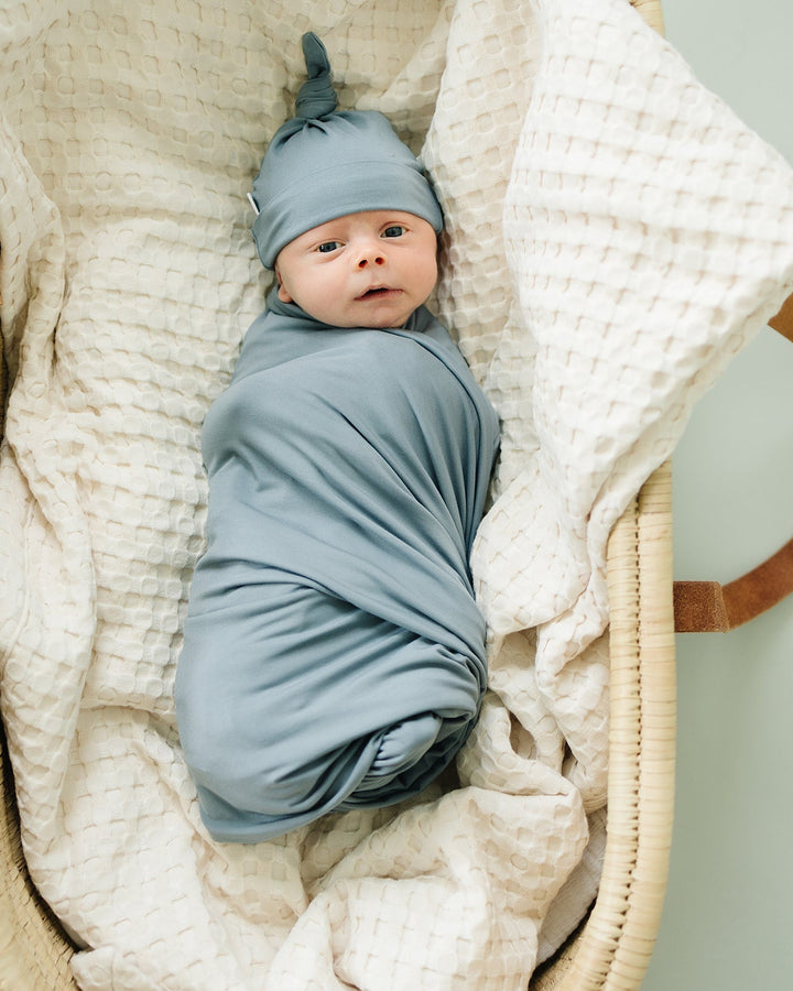 Dusty Blue Bamboo Newborn Knot Hat