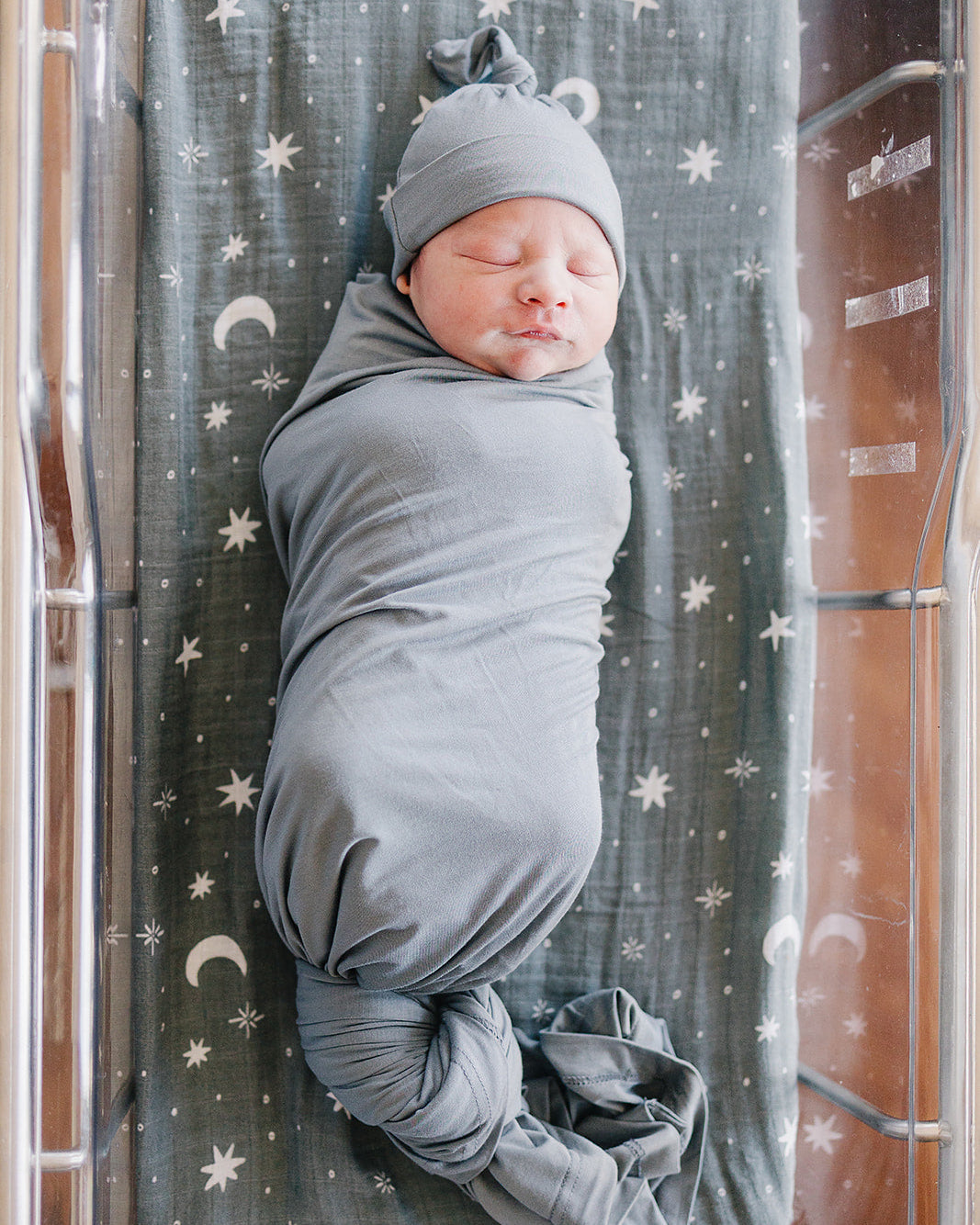 Dusty Blue Bamboo Newborn Knot Hat