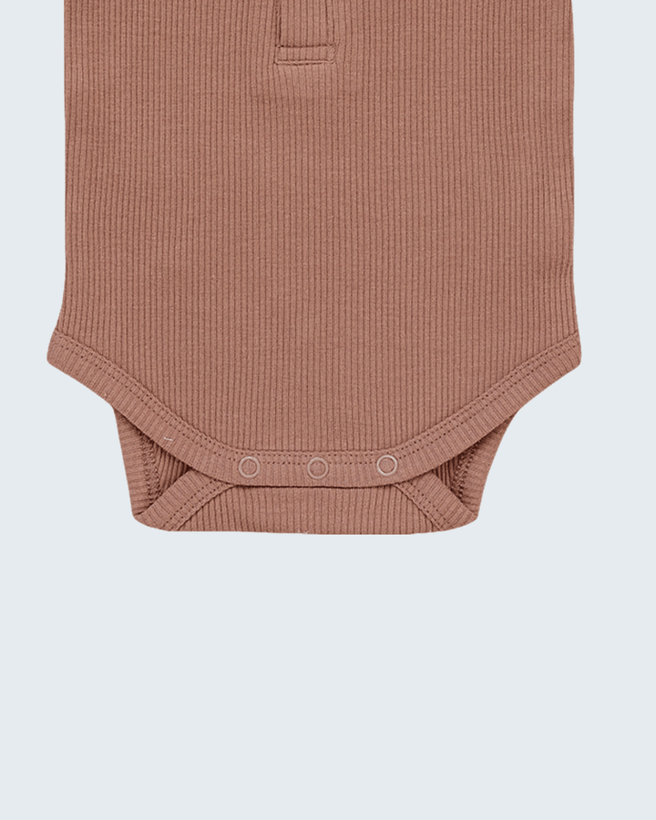 Baby ribbed bodysuit with snap closure