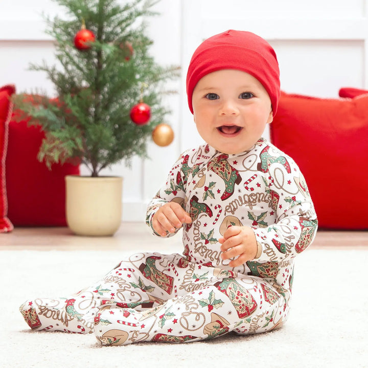 Western Christmas Bamboo Baby Romper