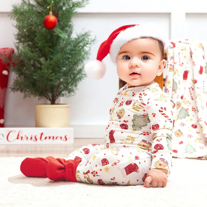 Bamboo Holiday Baby Zip Romper