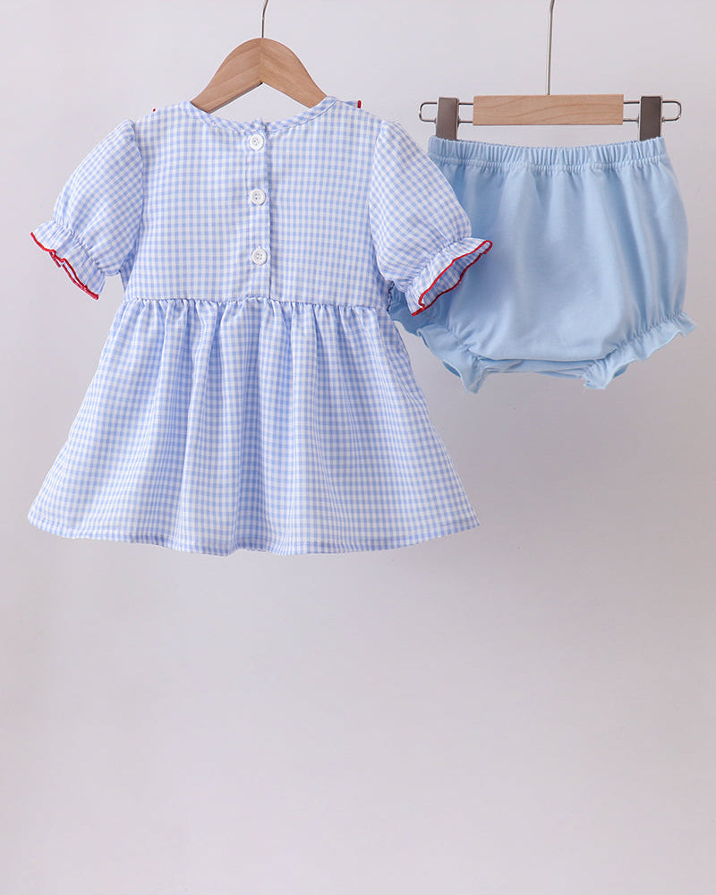 Flag Smocked Ruffle Bloomer Set