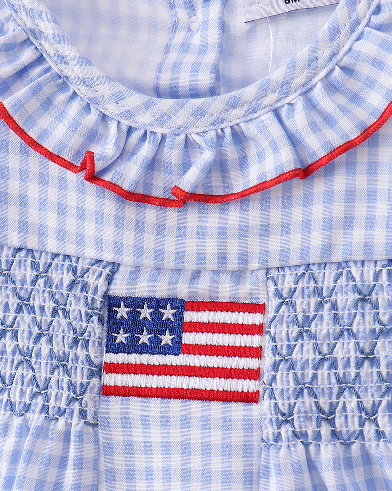 Flag Smocked Ruffle Bloomer Set