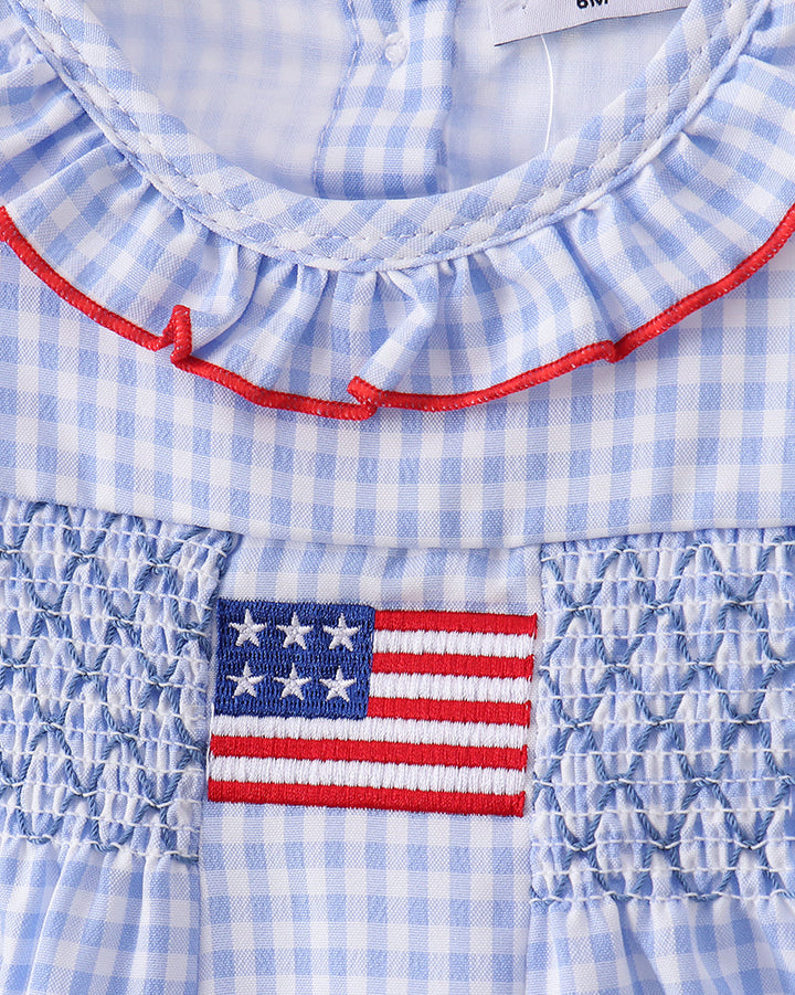 Flag Smocked Ruffle Bloomer Set