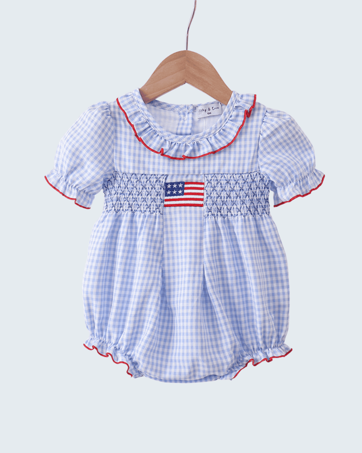 Flag Smocked Ruffle Bubble