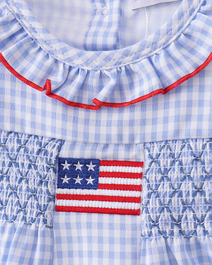 Flag Smocked Ruffle Bubble