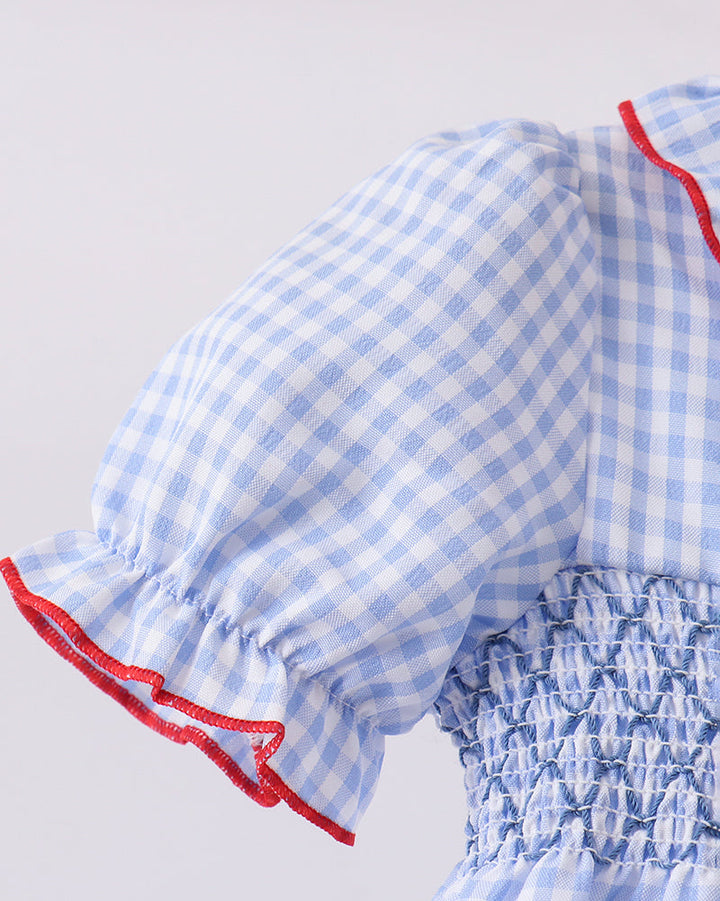 Flag Smocked Ruffle Bubble