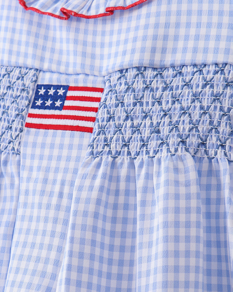Flag Smocked Ruffle Dress