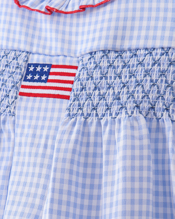 Flag Smocked Ruffle Dress
