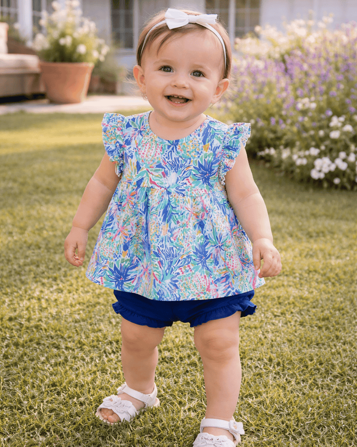 Floral Print Ruffle Bloomer Set