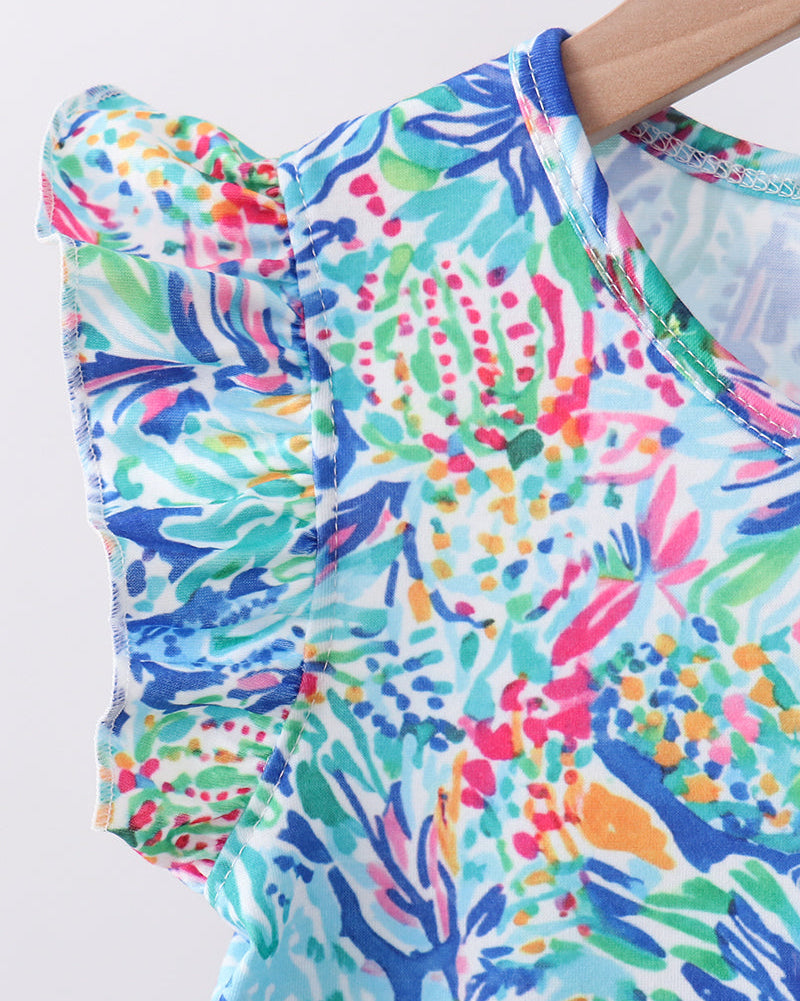 Floral Print Ruffle Bloomer Set