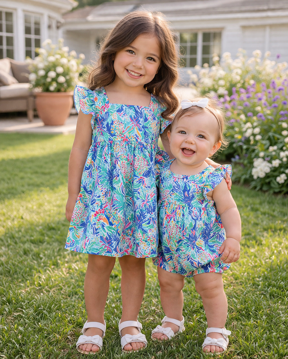 Floral Print Ruffle Bubble