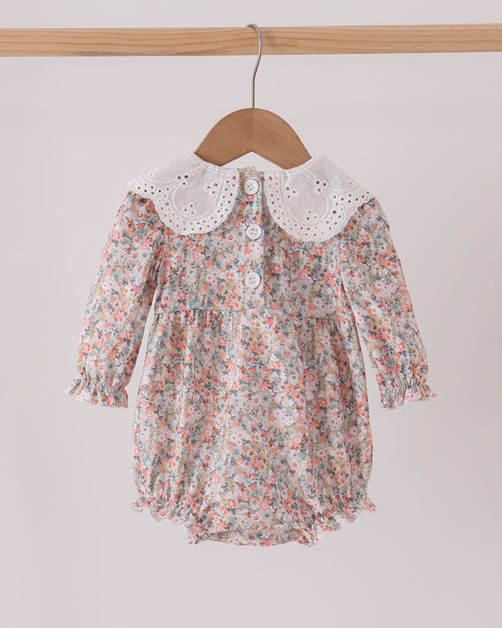 Floral Smocked Lace Bubble Romper