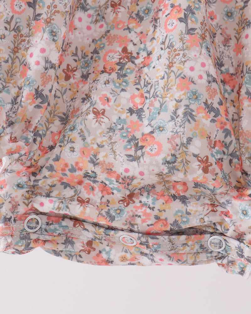 Floral Smocked Lace Bubble Romper