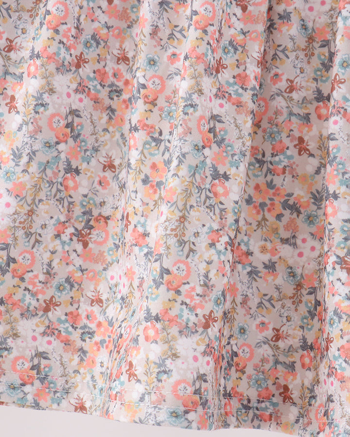 Floral Smocked Lace Ruffle Pants Set