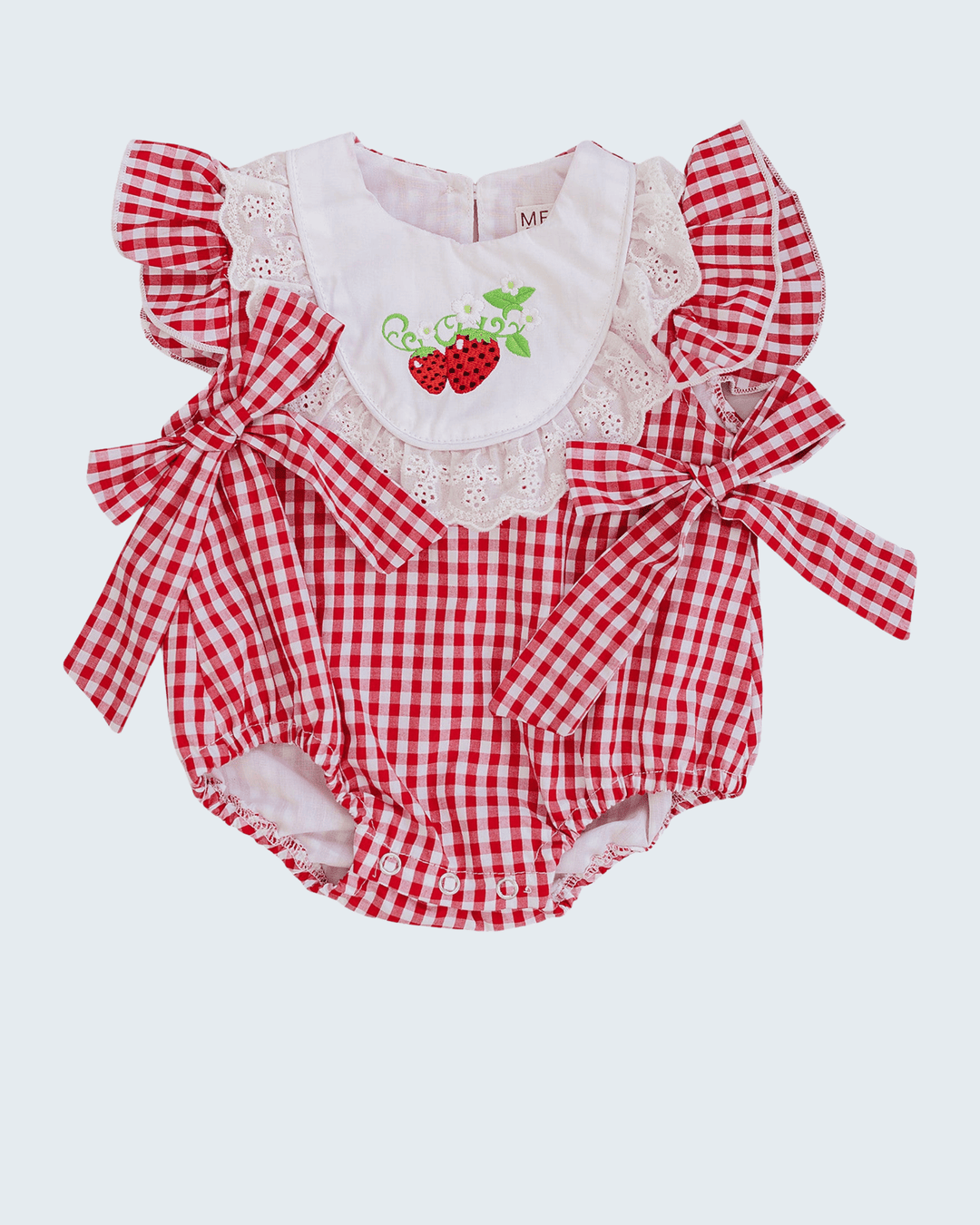 Baby girl romper in red gingham