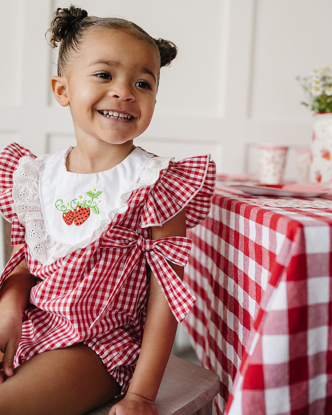 Gingham Strawberry Bubble