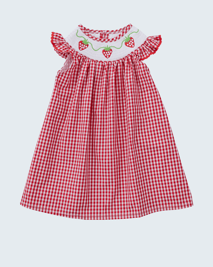 Girls red gingham dress