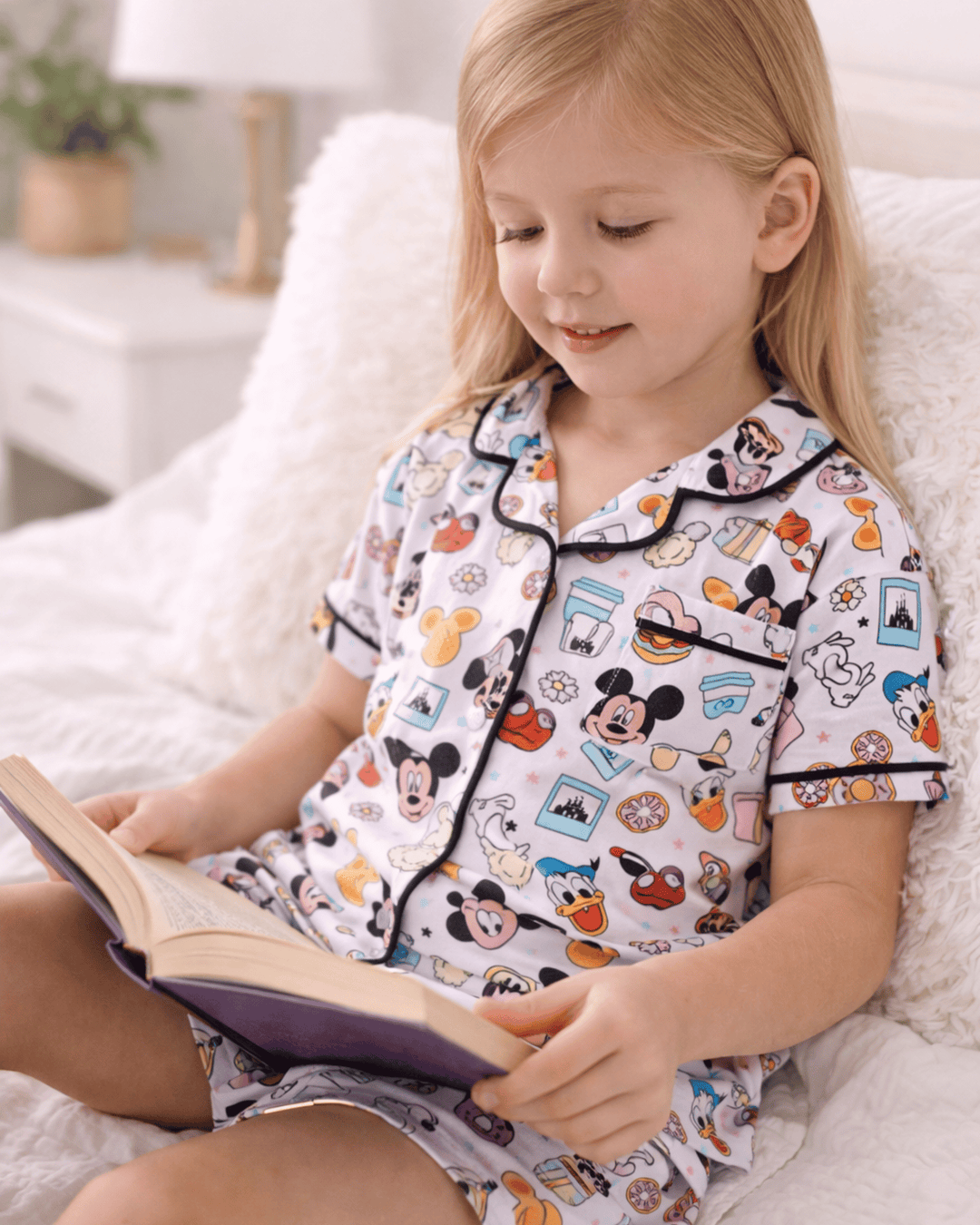 Character Print Bamboo Pajama Set
