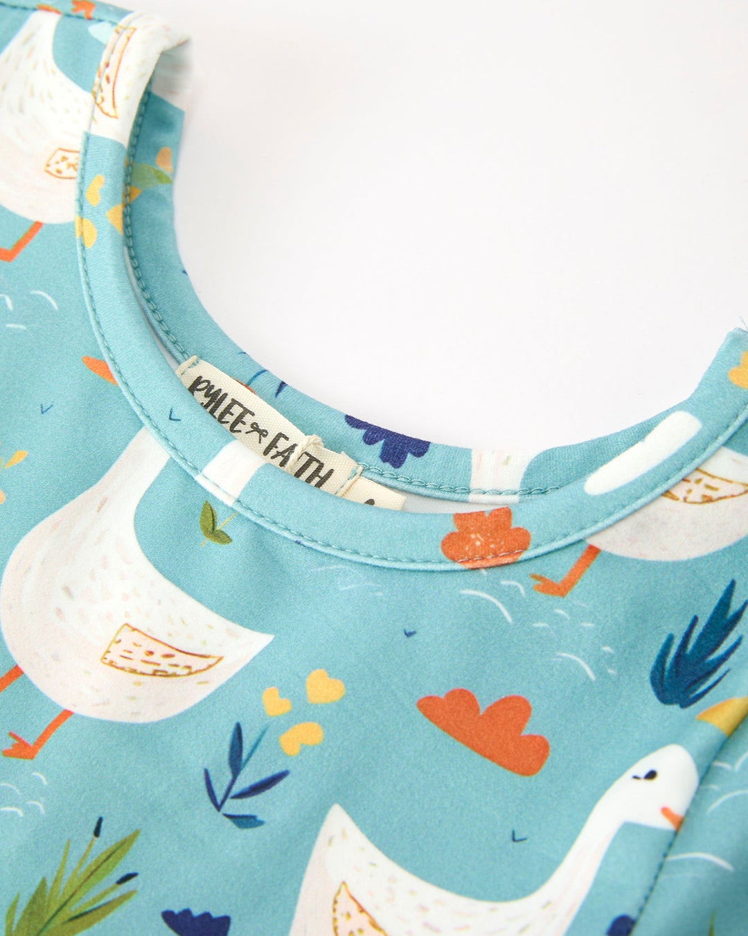 Dress with duck pattern and &
