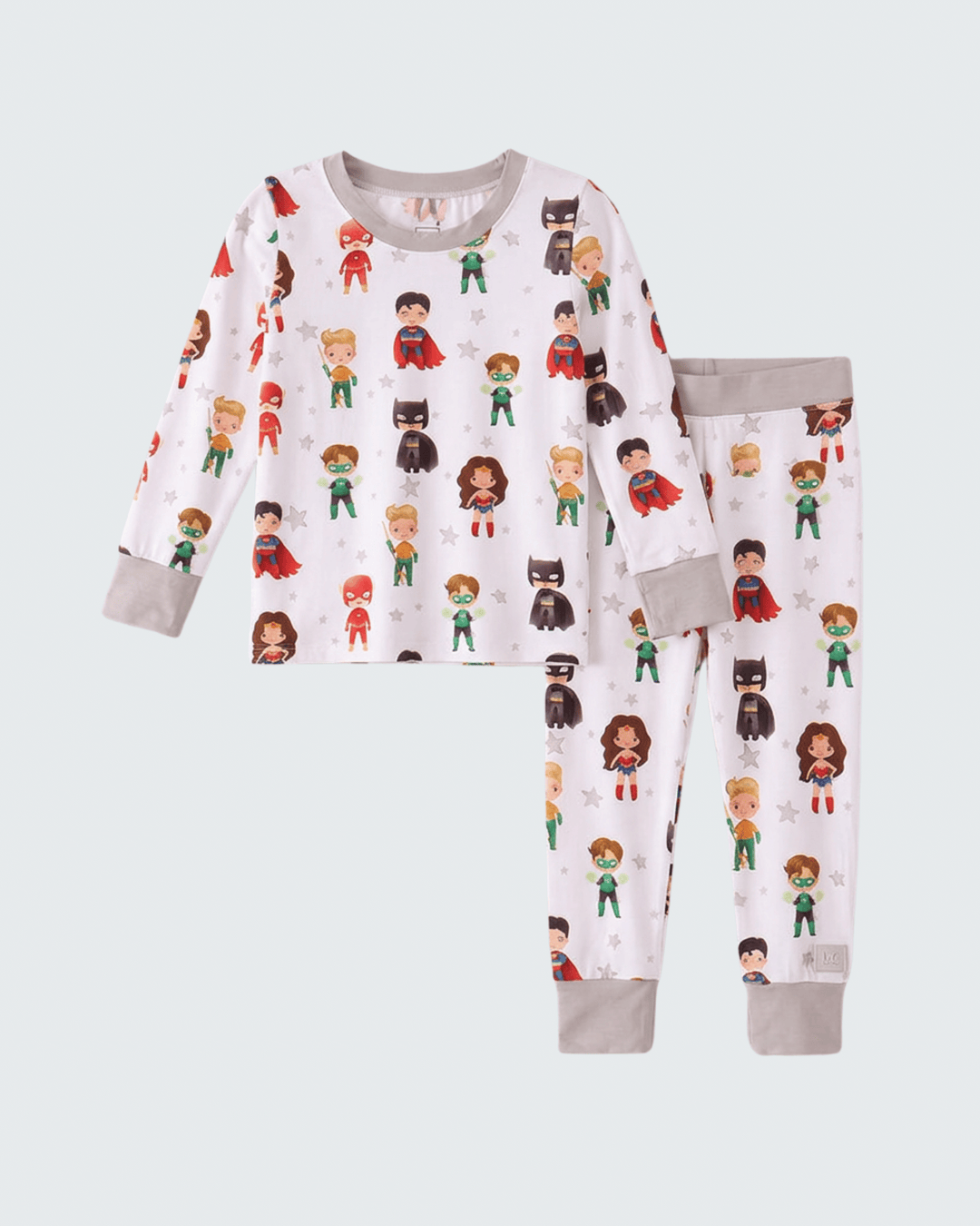 Gray Superhero Bamboo Pajama Set