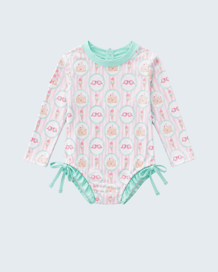 Green Castle Ruffle Rashguard