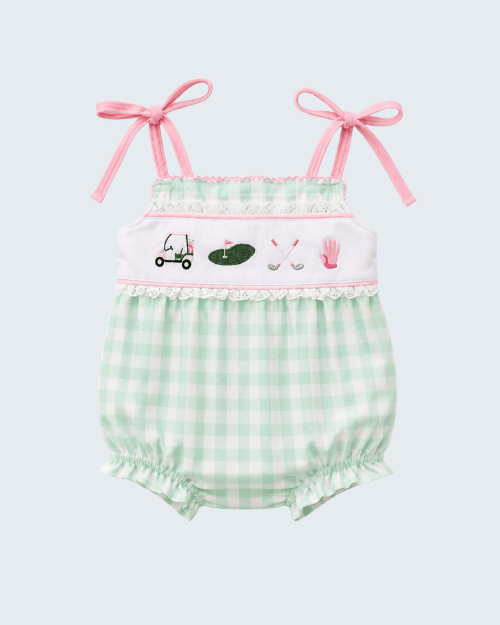 Green Golf Embroidered Bubble on light grey background