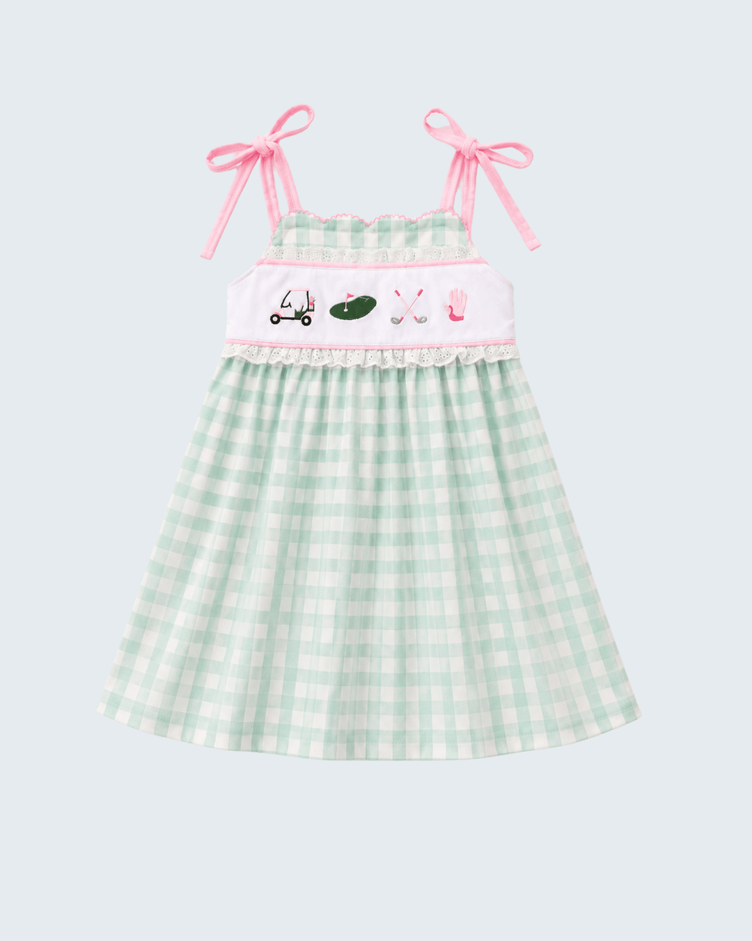 Green Golf Embroidered Dress