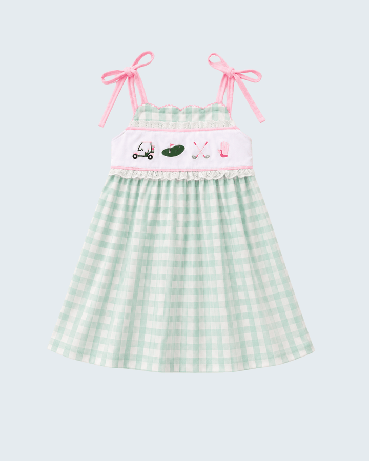Green Golf Embroidered Dress