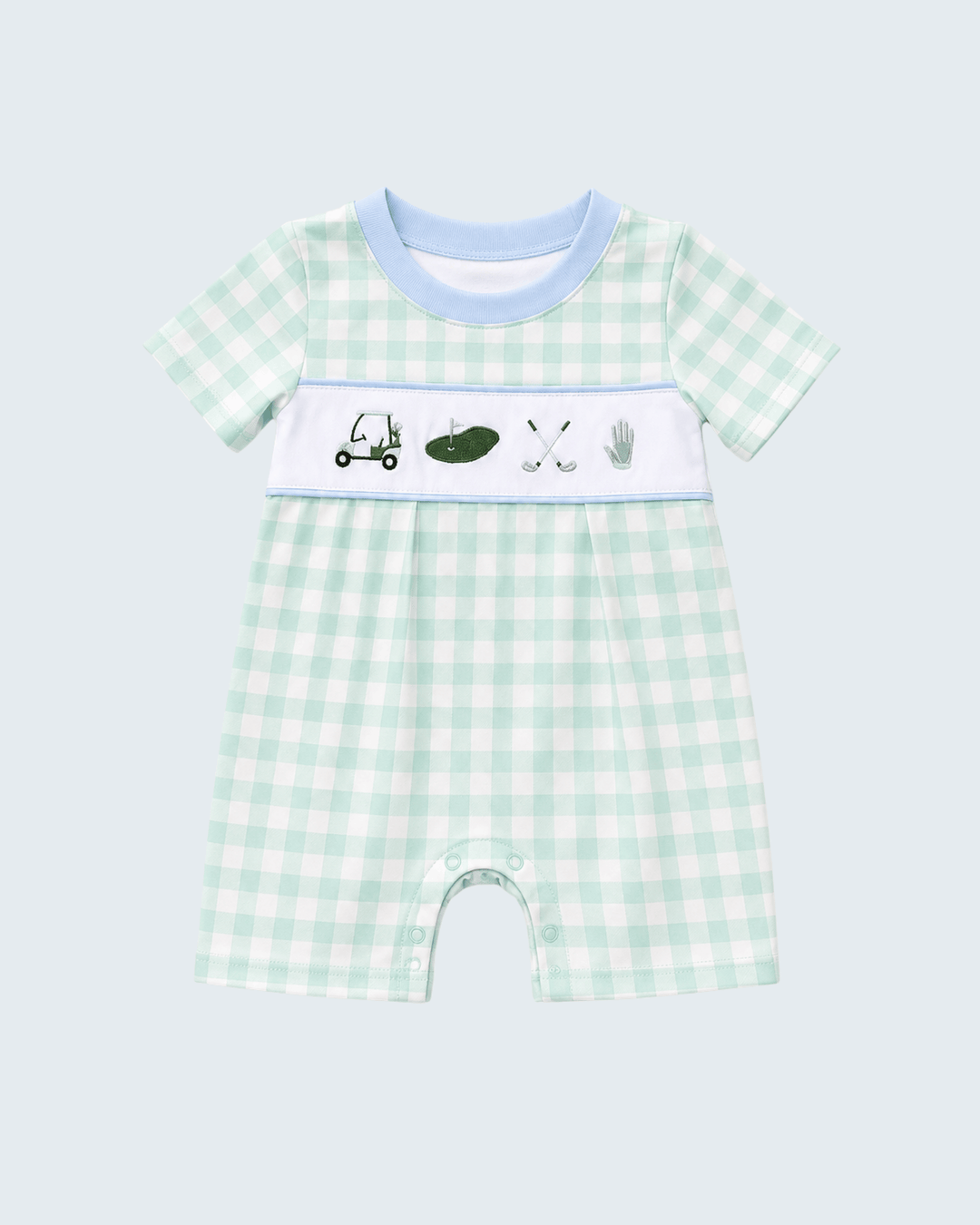 Green Golf Embroidered Romper