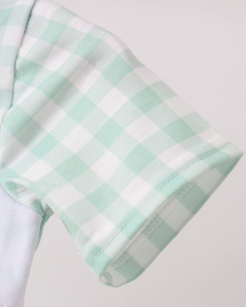 Green gingham sleeve