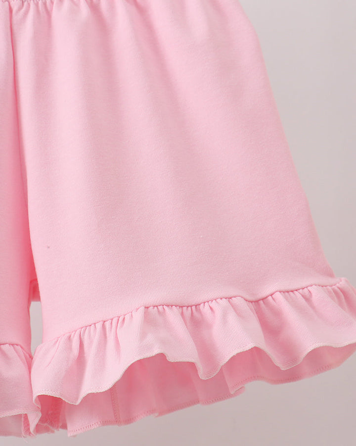 Pink ruffle shorts