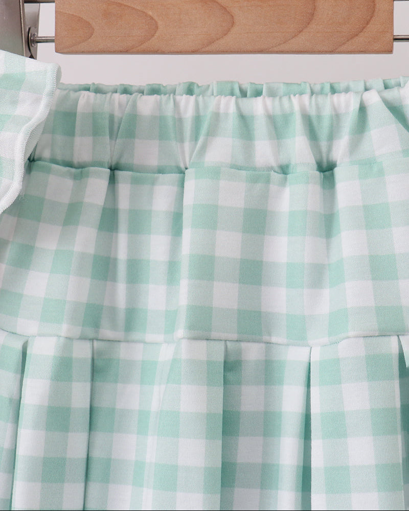 Green gingham skorts
