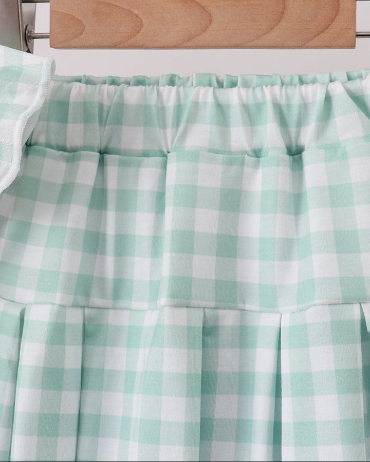 Green gingham skorts