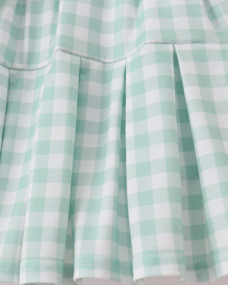 Green gingham skorts