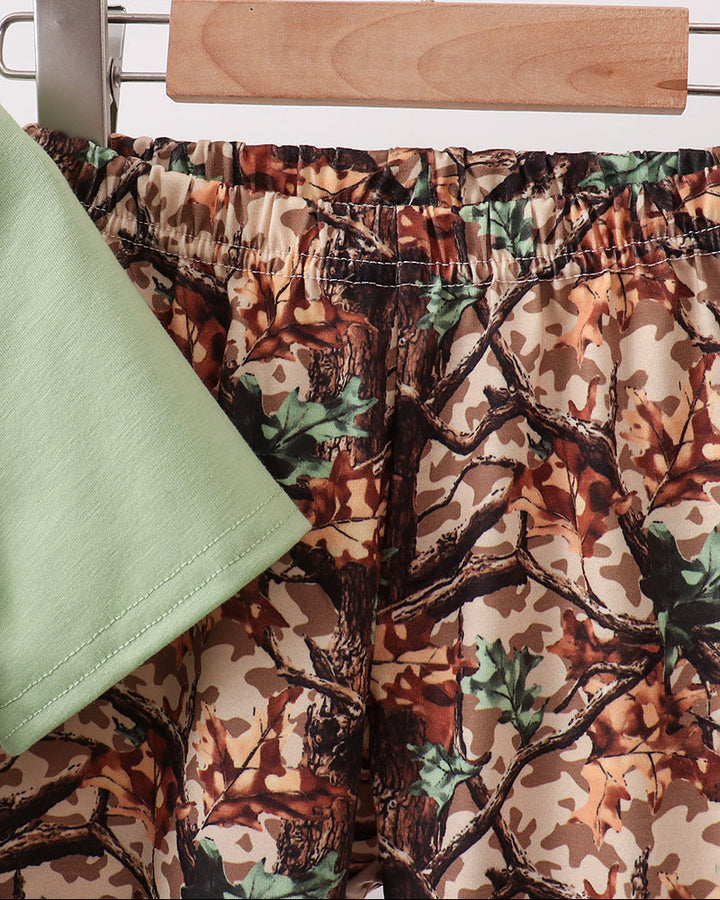 Camo pants on hanger