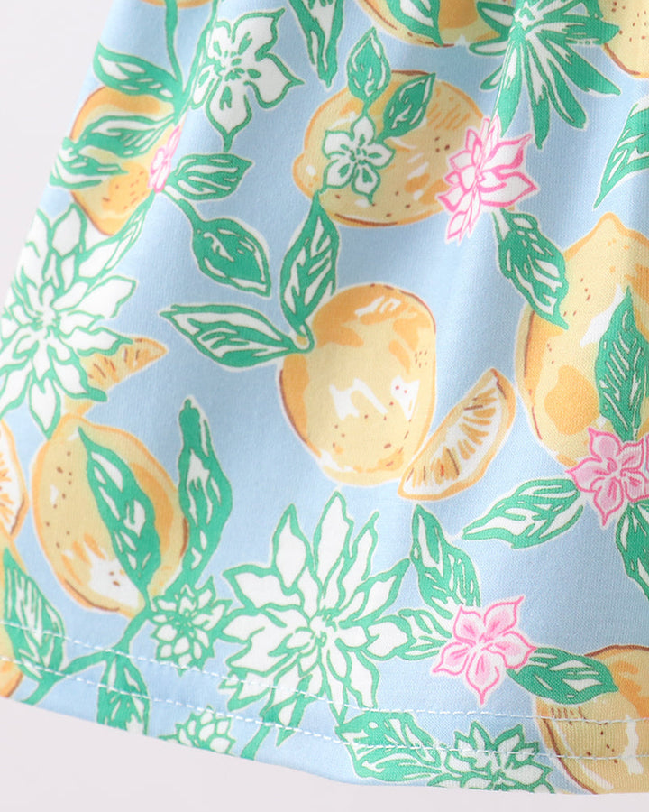 Fabric with lemon print
