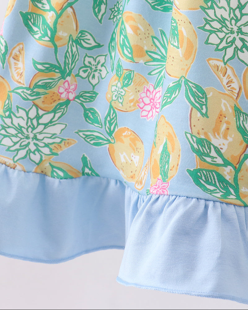 Floral fabric with ruffles