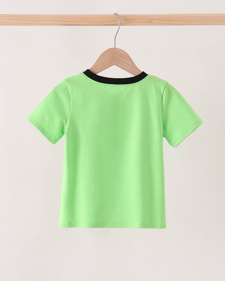 Light green short-sleeve top with plain back view