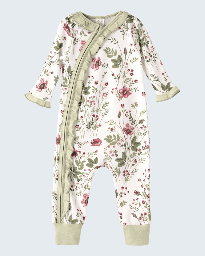Pretty Petals Bamboo Zipper Romper
