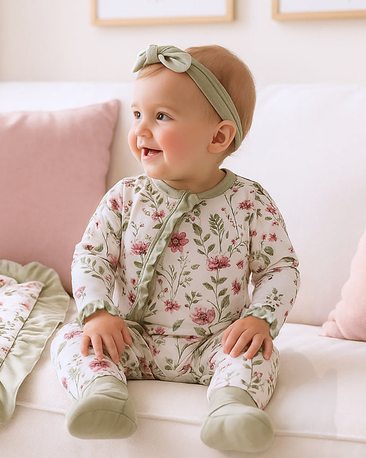 Pretty Petals Bamboo Zipper Romper